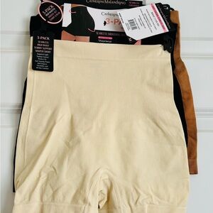CATHERINE MALANDRINO Panties Shorts Beige/Nude/Black 3pack High Waist Tummy Cont